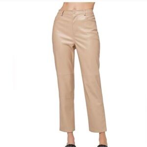L*Space L Space Quincey Pants in Latte Faux Leather beige S NWT